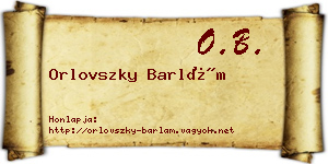 Orlovszky Barlám névjegykártya